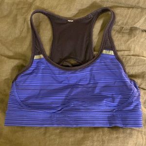 Lululemon blue striped sports bra